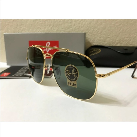 RAY-BAN General Square Gold Frame/Green Classic - Picture 3 of 5